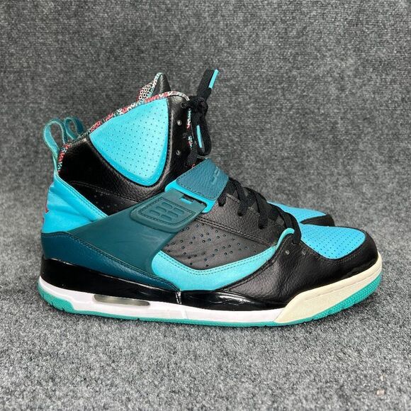 Jordan Flight 45 High Black Shoes Men's Size 12.5 Black Blue Basketball Shoes - Picture 1 of 12